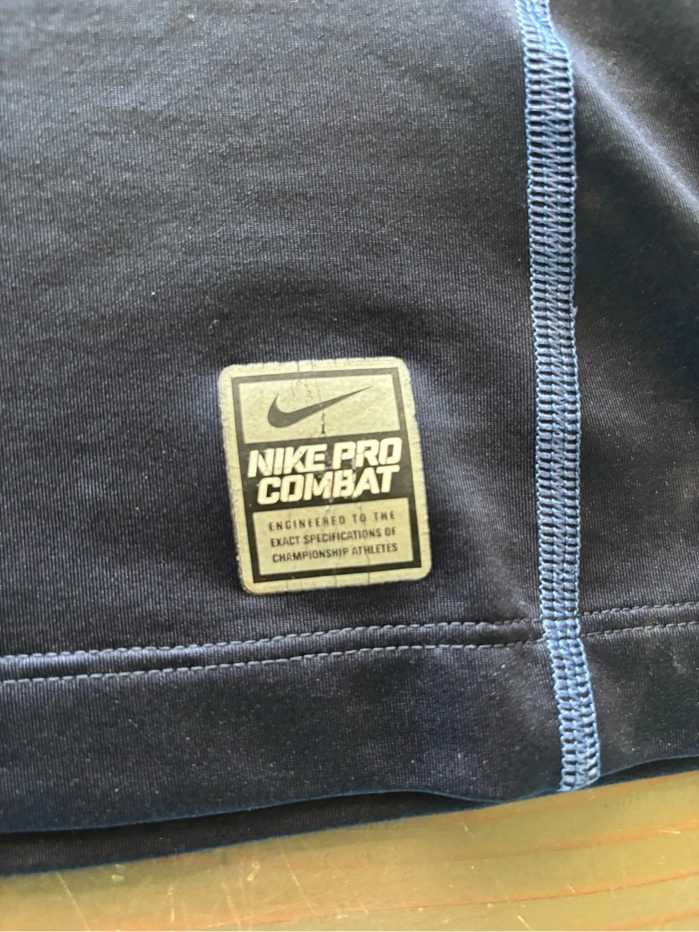 Nike Navy Blue Athletic Performance Tee with White Trim